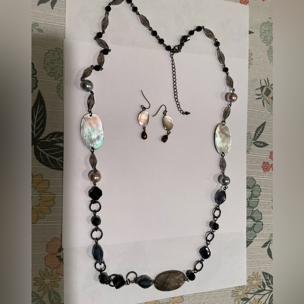 Elegant Multi-Color Necklace and Earring Set